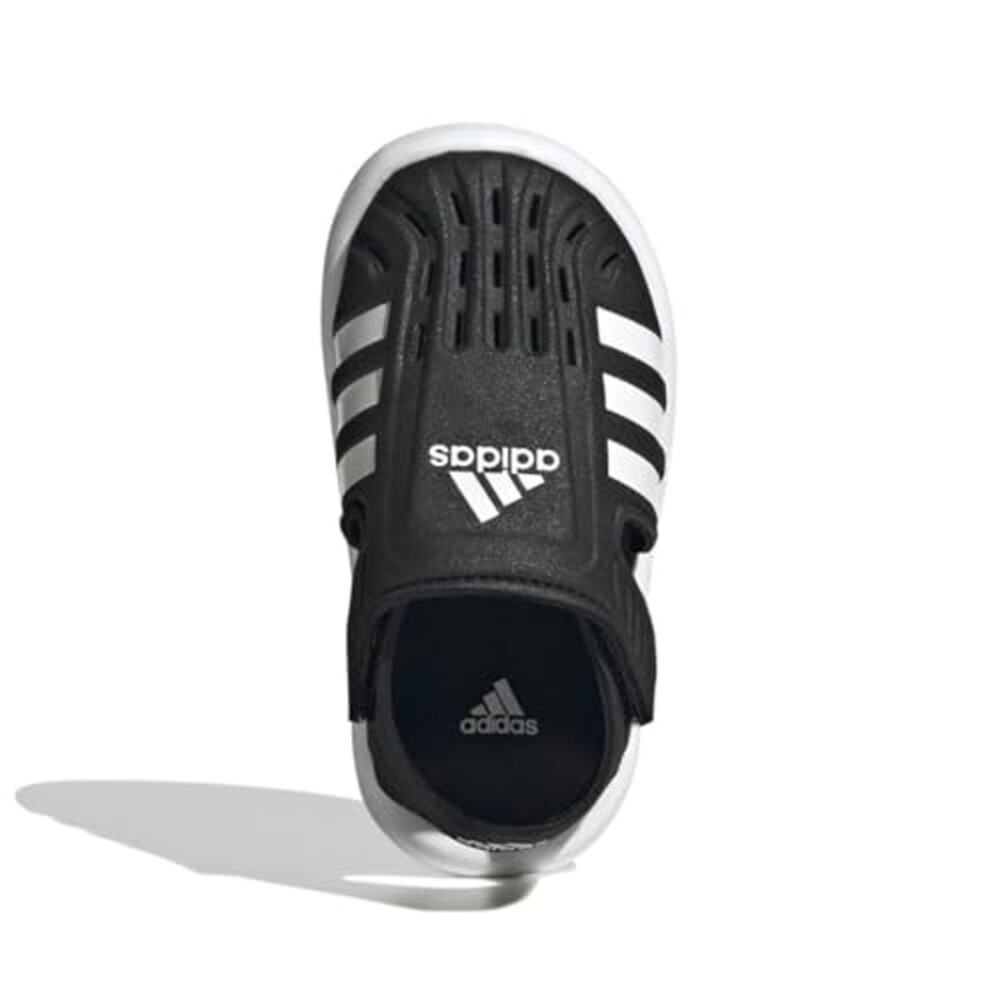 NWT adidas Kids Closed-Toe Water Sandals Slide, Black/White, Size 9 Toddler